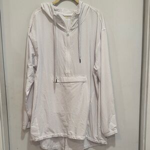 Zella Large Elegant White Hooded Utility Jacket